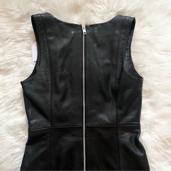 New! WALTER BAKER Corset Leather Mini Dress - Picture 9 of 11